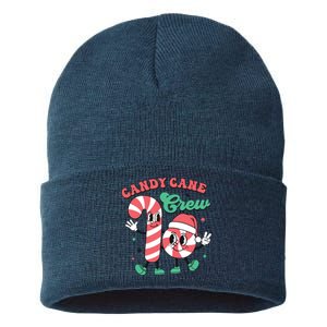 Christmas Candy Cane Crew Cute Matching Family Sustainable Knit Beanie