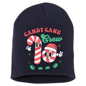 Christmas Candy Cane Crew Cute Matching Family Short Acrylic Beanie