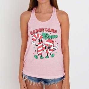 Christmas Candy Cane Crew Cute Matching Family Women's Knotted Racerback Tank