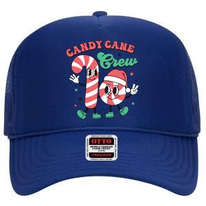 Christmas Candy Cane Crew Cute Matching Family High Crown Mesh Back Trucker Hat