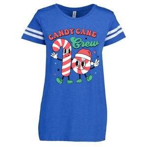 Christmas Candy Cane Crew Cute Matching Family Enza Ladies Jersey Football T-Shirt