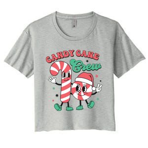 Christmas Candy Cane Crew Cute Matching Family Women's Crop Top Tee