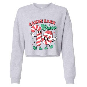 Christmas Candy Cane Crew Cute Matching Family Cropped Pullover Crew