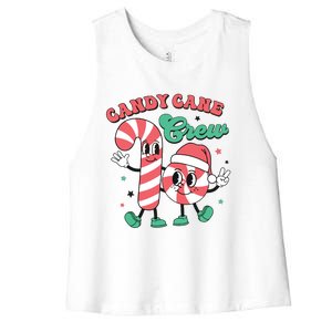 Christmas Candy Cane Crew Cute Matching Family Women's Racerback Cropped Tank