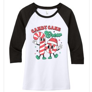 Christmas Candy Cane Crew Cute Matching Family Women's Tri-Blend 3/4-Sleeve Raglan Shirt