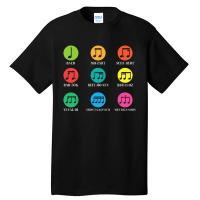 Classic Composers Classical Music Musical Notes Tall T-Shirt