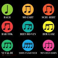 Classic Composers Classical Music Musical Notes Button