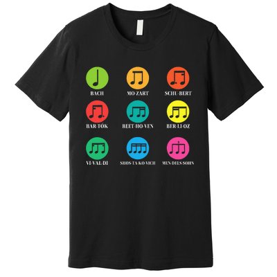 Classic Composers Classical Music Musical Notes Premium T-Shirt