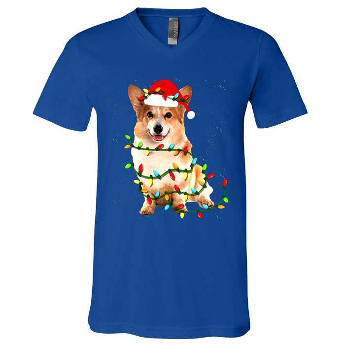 Corgi Christmas Cute Gift V-Neck T-Shirt