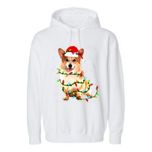 Corgi Christmas Cute Gift Garment-Dyed Fleece Hoodie