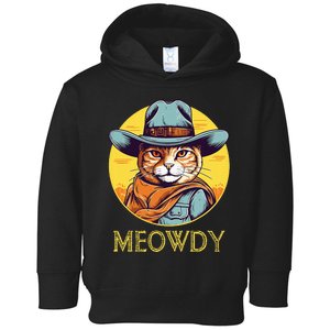 Cat Cowboy Cowgirl Halloween Meow Howdy Meowdy Toddler Hoodie