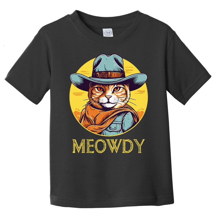 Cat Cowboy Cowgirl Halloween Meow Howdy Meowdy Toddler T-Shirt