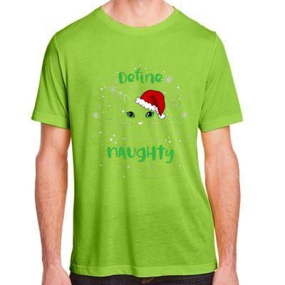 Cute Christmas Cat Define Naughty Meowy Catmas Santa Kitty Adult ChromaSoft Performance T-Shirt