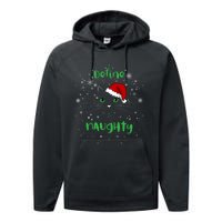 Cute Christmas Cat Define Naughty Meowy Catmas Santa Kitty Performance Fleece Hoodie