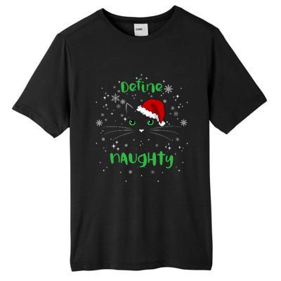 Cute Christmas Cat Define Naughty Meowy Catmas Santa Kitty Tall Fusion ChromaSoft Performance T-Shirt