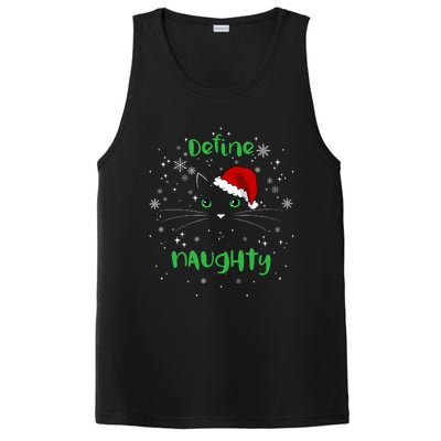 Cute Christmas Cat Define Naughty Meowy Catmas Santa Kitty PosiCharge Competitor Tank