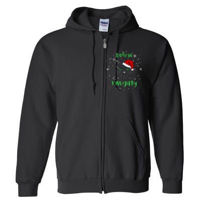 Cute Christmas Cat Define Naughty Meowy Catmas Santa Kitty Full Zip Hoodie