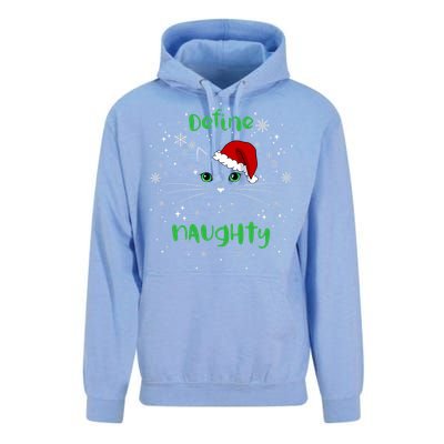 Cute Christmas Cat Define Naughty Meowy Catmas Santa Kitty Unisex Surf Hoodie