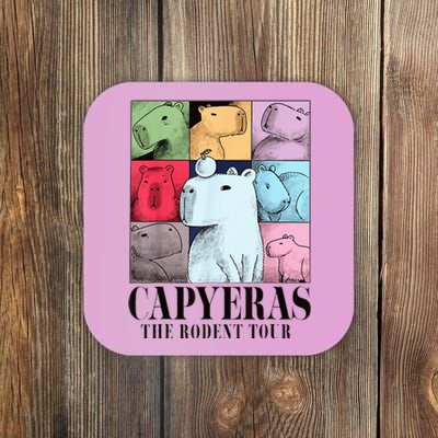 Cute Capybara Color Concert Animals Coaster