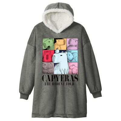 Cute Capybara Color Concert Animals Hooded Wearable Blanket