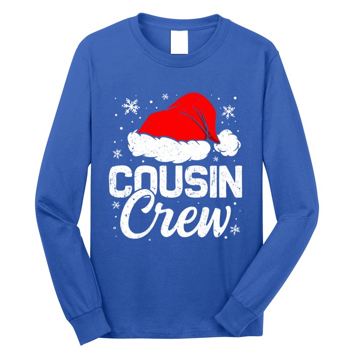 Christmas Cousin Crew Santa Hat Vintage Pajamas Family Xmas Cool Gift Long Sleeve Shirt