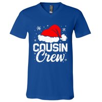 Christmas Cousin Crew Santa Hat Vintage Pajamas Family Xmas Cool Gift V-Neck T-Shirt