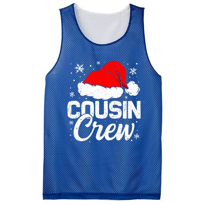 Christmas Cousin Crew Santa Hat Vintage Pajamas Family Xmas Cool Gift Mesh Reversible Basketball Jersey Tank