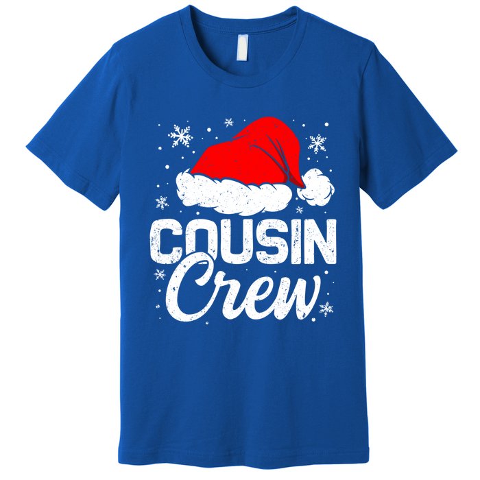 Christmas Cousin Crew Santa Hat Vintage Pajamas Family Xmas Cool Gift Premium T-Shirt