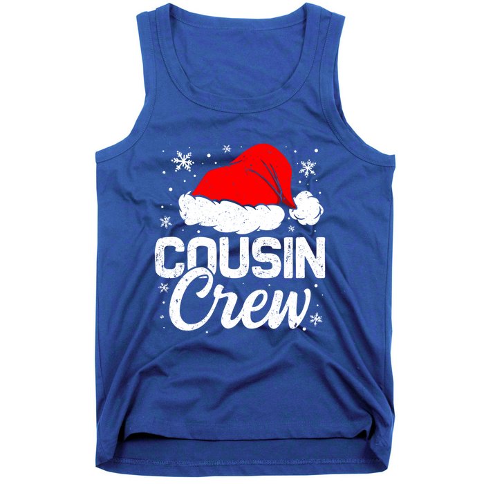 Christmas Cousin Crew Santa Hat Vintage Pajamas Family Xmas Cool Gift Tank Top