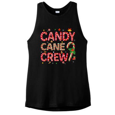 Candy Cane Crew Funny Christmas Candy Lover Xmas Pajamas Ladies PosiCharge Tri-Blend Wicking Tank