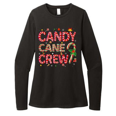 Candy Cane Crew Funny Christmas Candy Lover Xmas Pajamas Womens CVC Long Sleeve Shirt