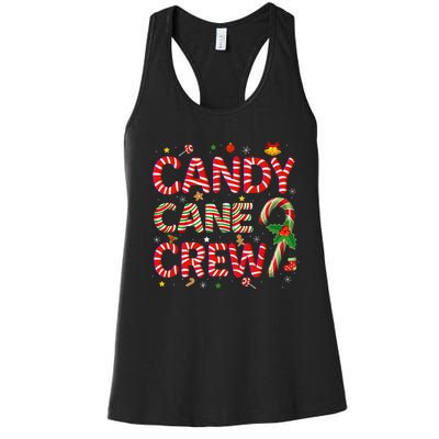 Candy Cane Crew Funny Christmas Candy Lover Xmas Pajamas Women's Racerback Tank