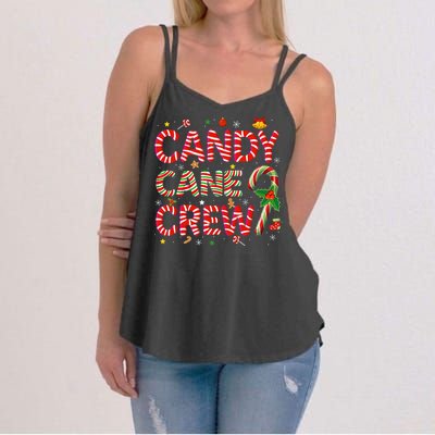 Candy Cane Crew Funny Christmas Candy Lover Xmas Pajamas Women's Strappy Tank