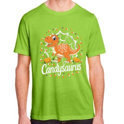 Candy Corn Candy Saurus Dinosaur Halloween Costume Gift Adult ChromaSoft Performance T-Shirt