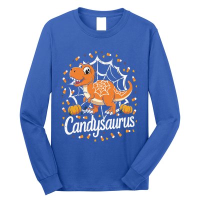 Candy Corn Candy Saurus Dinosaur Halloween Costume Gift Long Sleeve Shirt