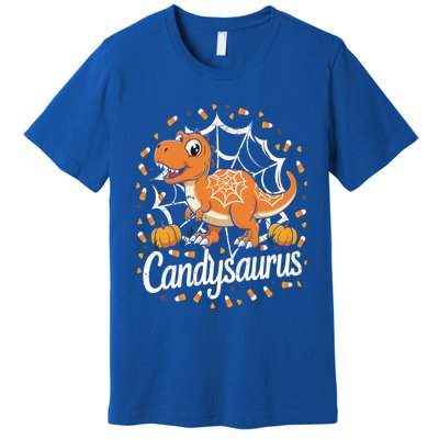 Candy Corn Candy Saurus Dinosaur Halloween Costume Gift Premium T-Shirt