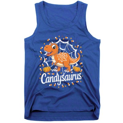 Candy Corn Candy Saurus Dinosaur Halloween Costume Gift Tank Top