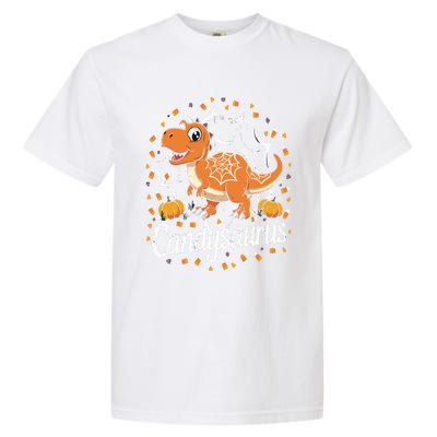 Candy Corn Candy Saurus Dinosaur Halloween Costume Gift Garment-Dyed Heavyweight T-Shirt