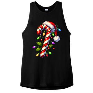 Candy Cane Crew Christmas Light Family Xmas Santa Ladies PosiCharge Tri-Blend Wicking Tank