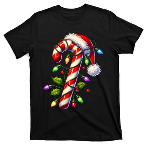 Candy Cane Crew Christmas Light Family Xmas Santa T-Shirt