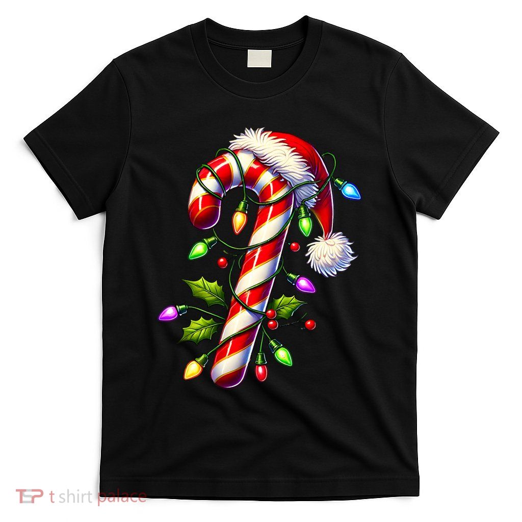 Candy Cane Crew Christmas Light Family Xmas Santa T-Shirt