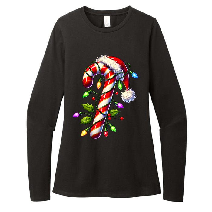 Candy Cane Crew Christmas Light Family Xmas Santa Womens CVC Long Sleeve Shirt