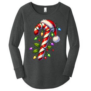 Candy Cane Crew Christmas Light Family Xmas Santa Women's Perfect Tri Tunic Long Sleeve Shirt