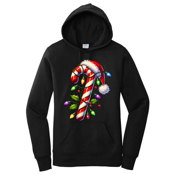 Candy Cane Crew Christmas Light Family Xmas Santa Women's Pullover Hoodie