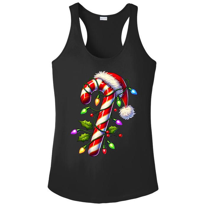 Candy Cane Crew Christmas Light Family Xmas Santa Ladies PosiCharge Competitor Racerback Tank