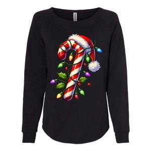 Candy Cane Crew Christmas Light Family Xmas Santa Womens California Wash Sweatshirt