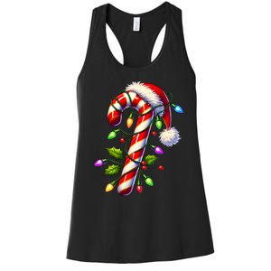 Candy Cane Crew Christmas Light Family Xmas Santa Women's Racerback Tank