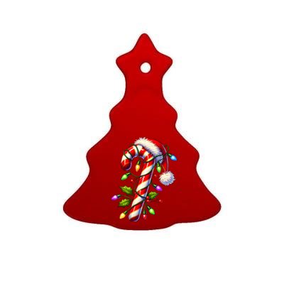 Candy Cane Crew Christmas Light Family Xmas Santa Ceramic Tree Ornament