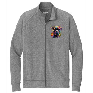 Cute Cane Corso Dog On Painted Cane Corso Stretch Full-Zip Cadet Jacket