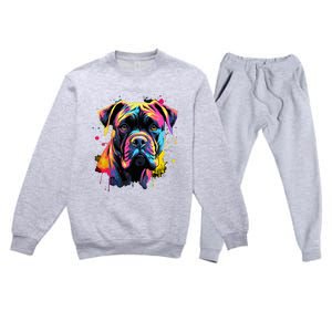 Cute Cane Corso Dog On Painted Cane Corso Premium Crewneck Sweatsuit Set